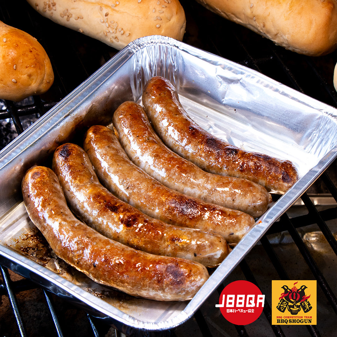 BBQ SHOGUNスモーク生ビーフソーセージ 日本バーベキュー協会コラボ商品 + アルミトレイ付属