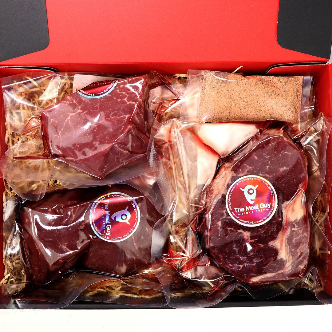 (FREE SHIPPING) GIFT BOX Assorted Grass-Fed Beef Steaks SET