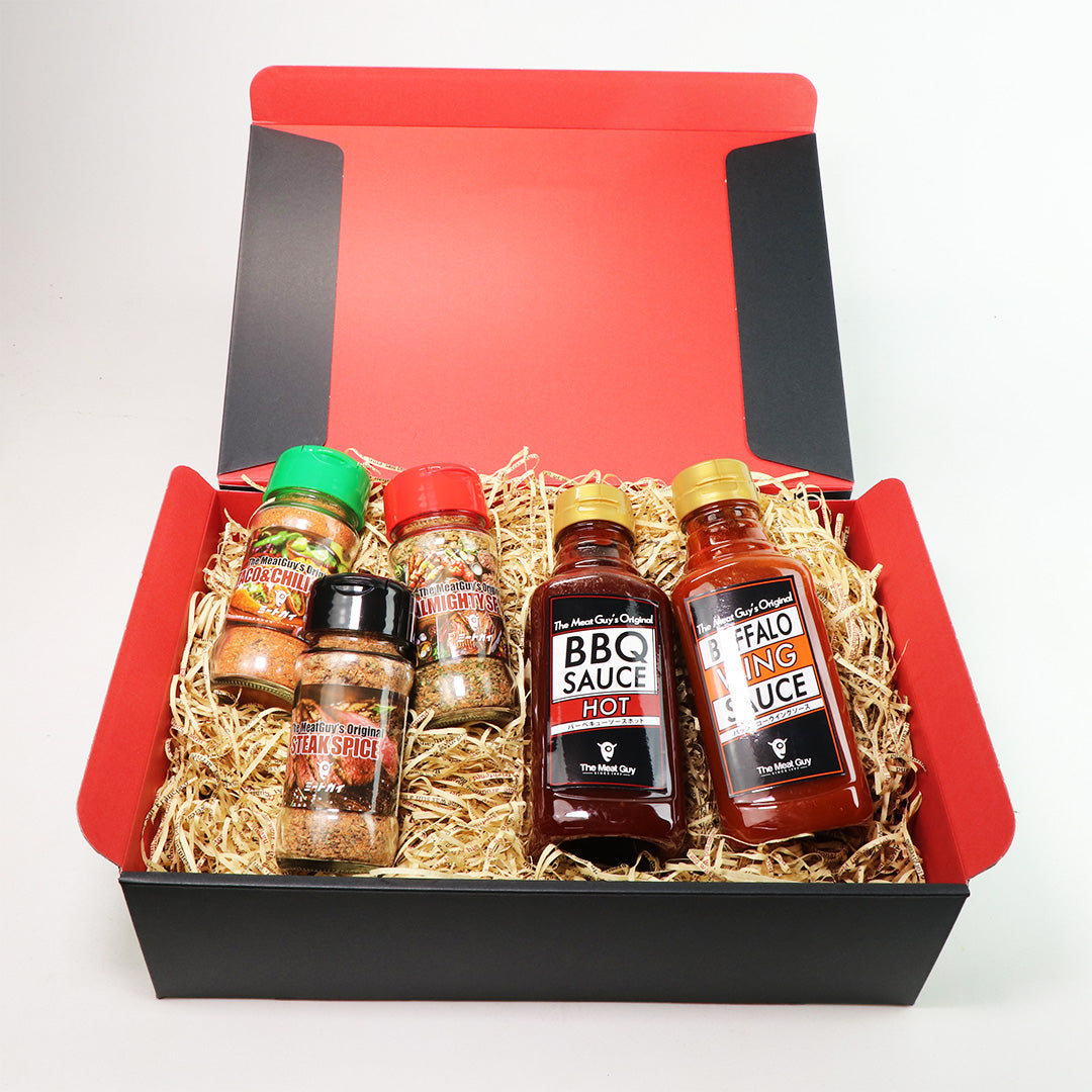 (FREE SHIPPING) GIFT BOX The Meat Guy Original Spice and Sauce SET