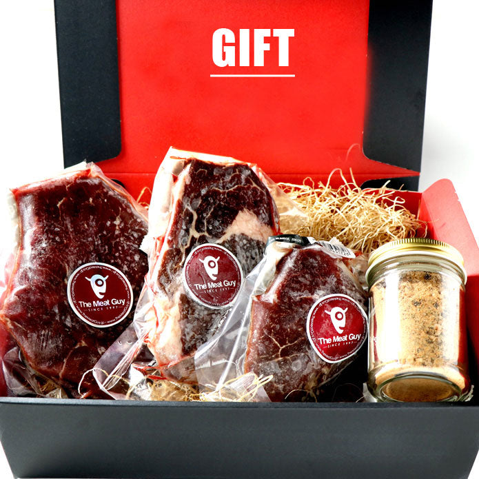 (Free Shipping)GIFT BOX 3 Cuts Grass-Fed Beef Steak Sampler Set! 1kg