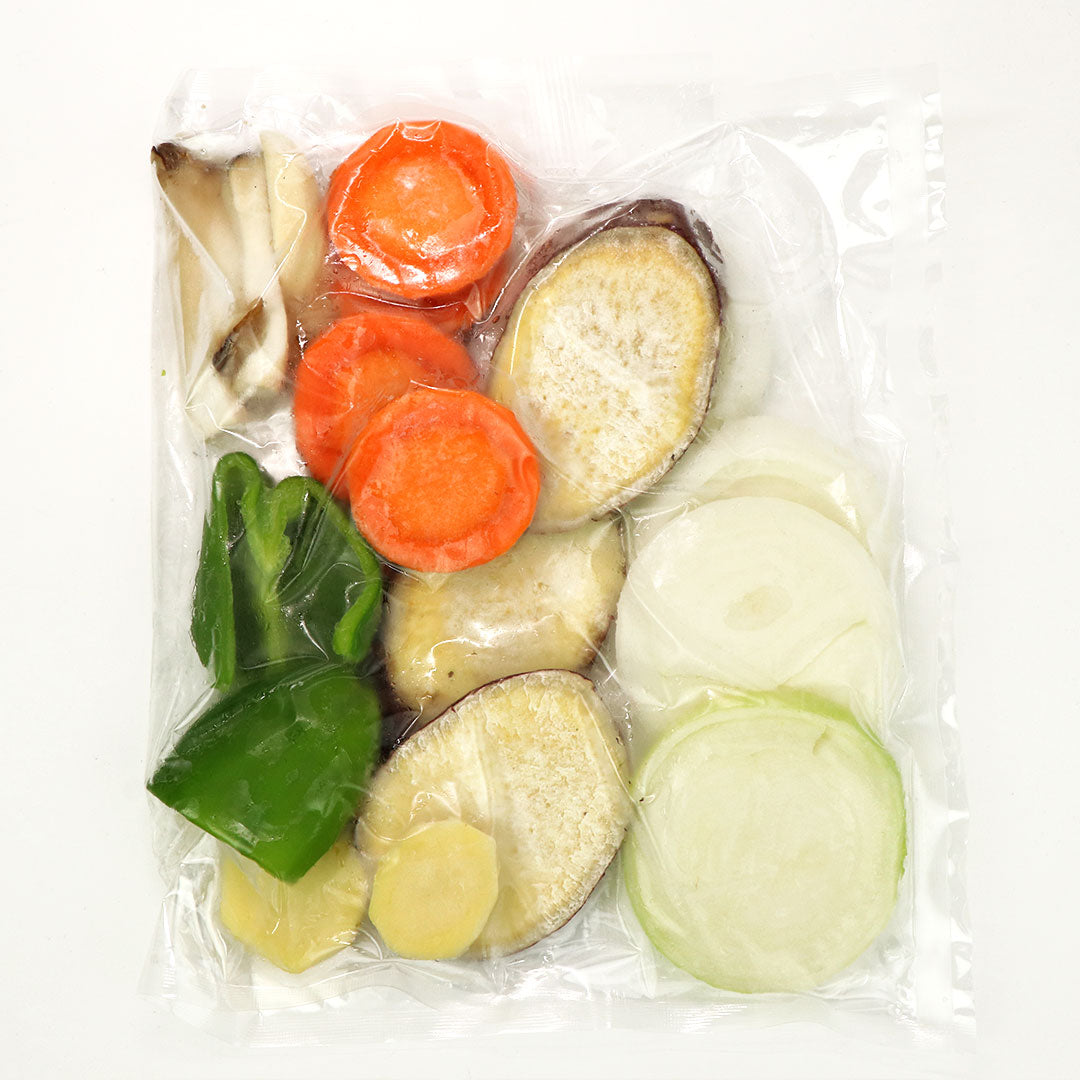 Frozen Cut Vegetable Mix (Carrot, Sweet Potato, Eringi-Mushroom, Green Bell Pepper, Onion, Potato)