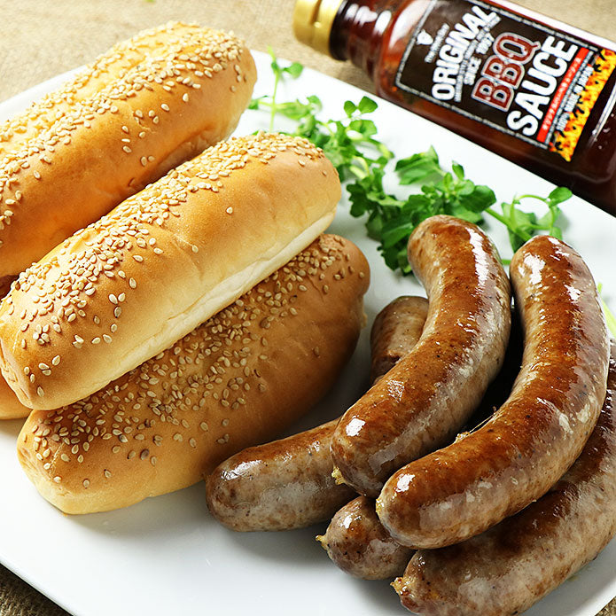 【送料無料】ホットドッグ お試しセット (オリジナルソーセージ+バンズ+BBQソース) 5人前