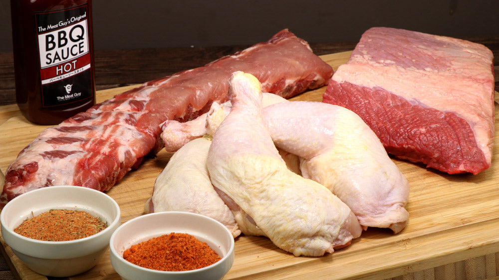 Authentic Texas-Style BBQ SET (Brisket, Back Ribs, Chicken Leg) 2.4kg, 6-8 Servings