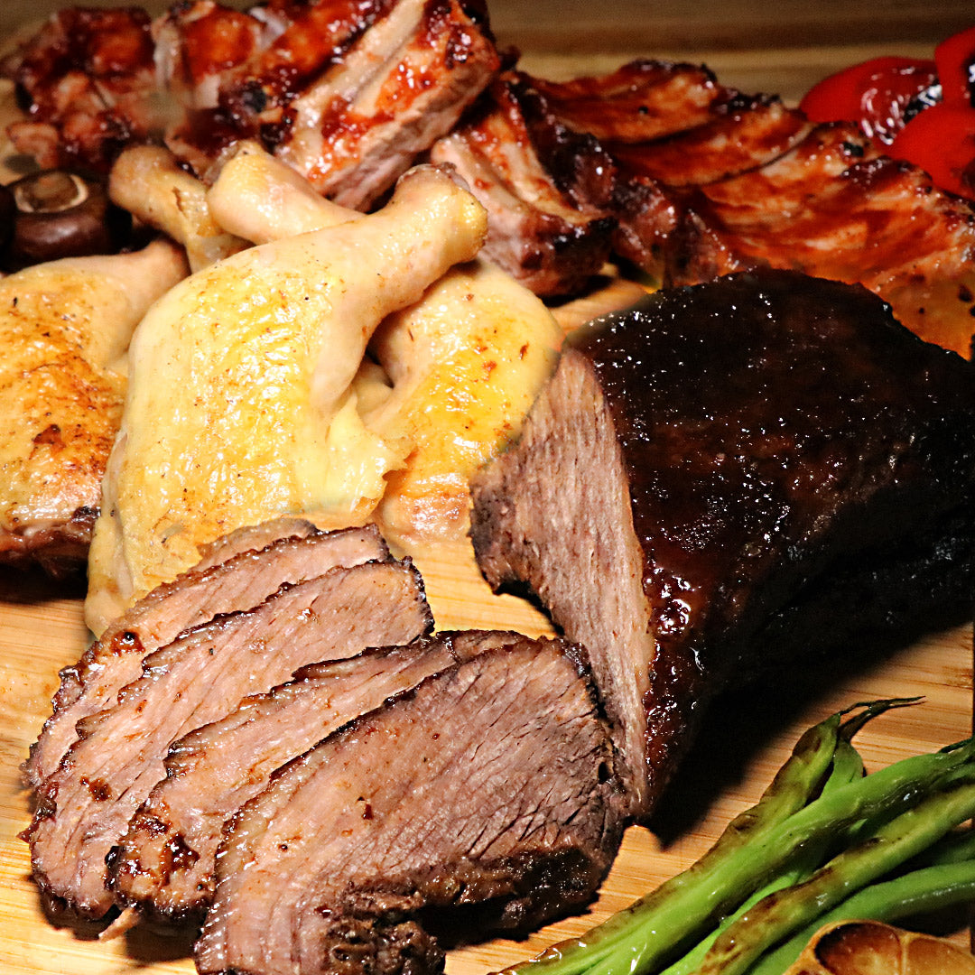 Authentic Texas-Style BBQ SET (Brisket, Back Ribs, Chicken Leg) 2.4kg, 6-8 Servings
