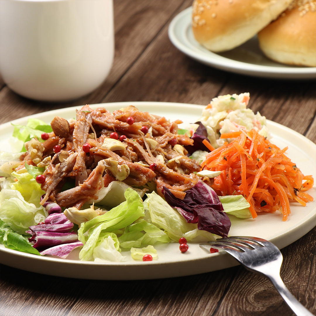 BBQプルドポーク 500g オリジナルスパイス味付け済 BBQソース付き 加熱調理済