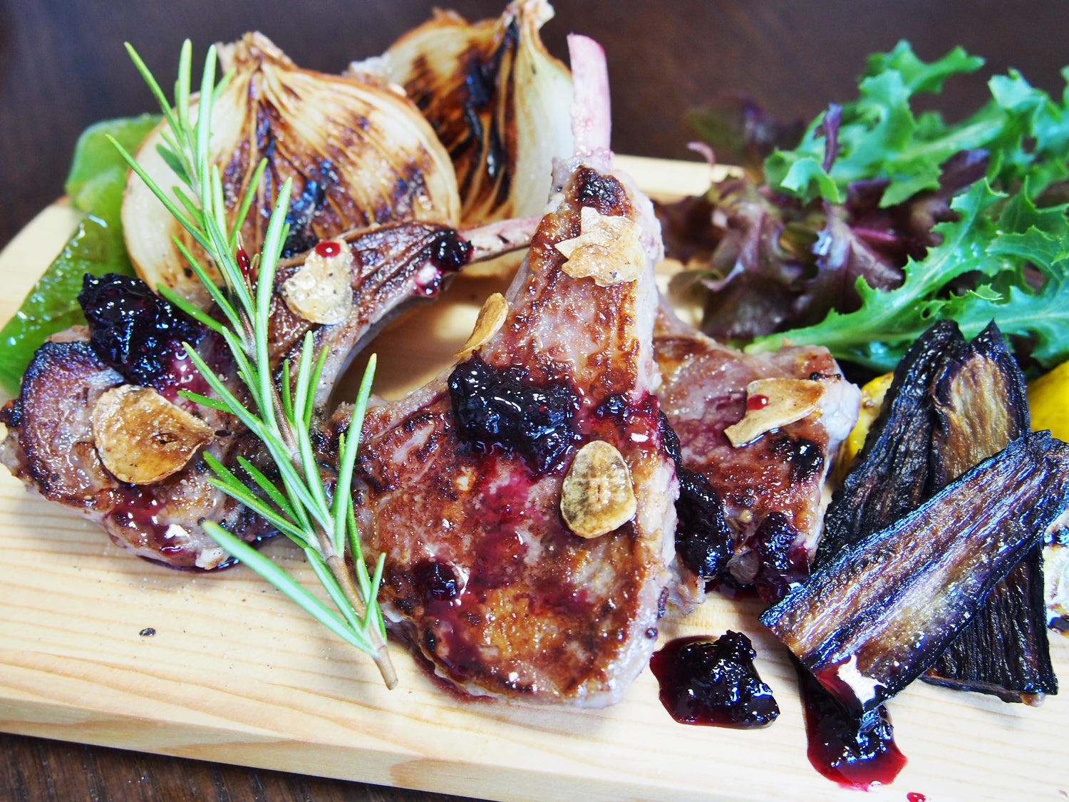 Salted-koji lamb chop steak
