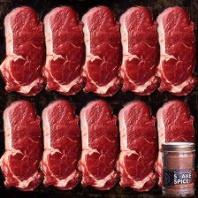 (Free Shipping) Grass-Fed Striploin Steaks + Steak Spice Jar  (10x270g) 