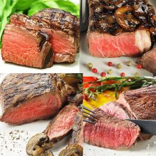 (Free Shipping) 4-Kind Grass-fed Beef Sampler Set!  4 Steaks + Spice Included