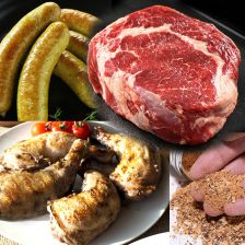 (Free Shipping) RIB ROAST・CHICKEN LEG・CURRY SAUSAGE BBQ SET FOR  3-4 PEOPLE (1.7KG)