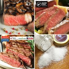 (Shipping Free) Strip Steaks Assortment + Free Sea Salt 