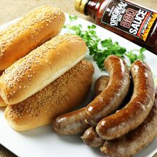 (Free Shipping) Sausage Taster Set (Spicy Sausage with BBQ Sauce and Buns) First Time Buyer Recommendation!