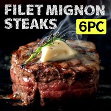 (Free Shipping) 6 Filet Mignon Steaks (200g x 6pc) 