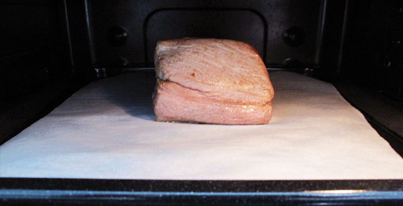 boneless pork leg inside oven