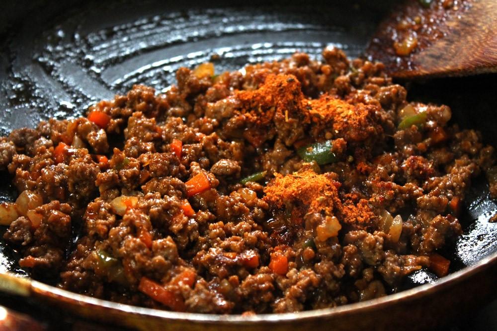  ground beef mix on low heat